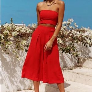 Hello Molly two piece jumpsuit red